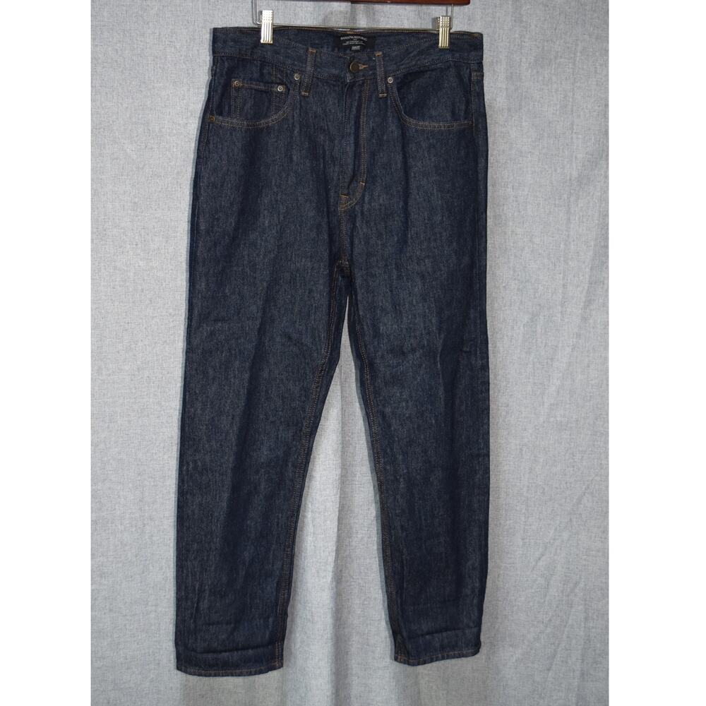 Banana Republic 90s Straight Fit Dark Wash Jeans Men’s 33x30 Hemp Cotton Denim